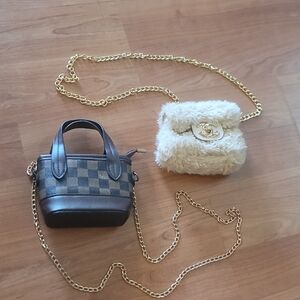 Chic Black and Cream   Kids Mini Handbag Set